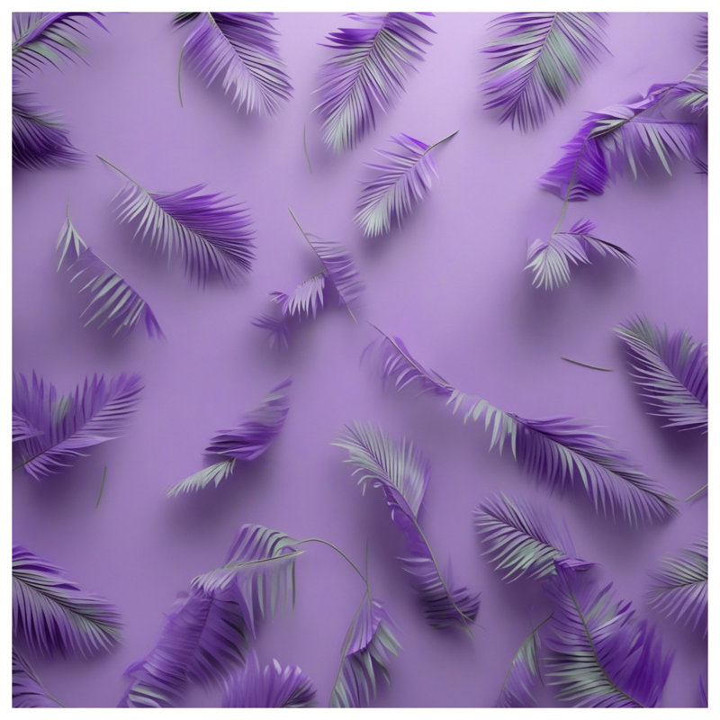 Housses de couette mauves à feuilles de palmier, Lit simple