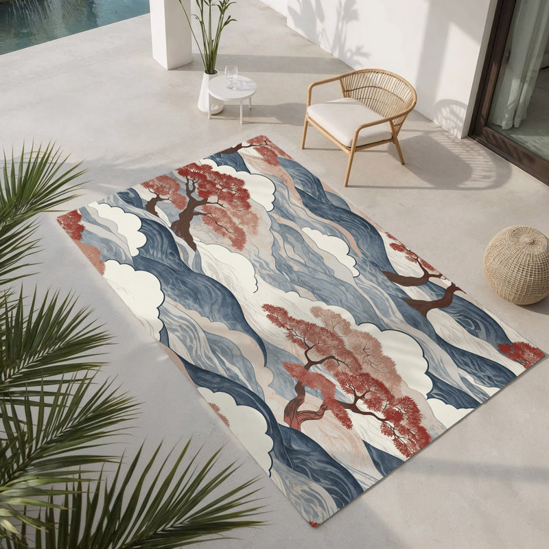 Tapis d'intérieur et d'extérieur Blooming Grace, Rectangulaire 2 pi x 3 pi