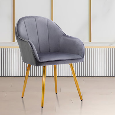 Julian Velvet Dining Chair with Gold Chrome Legs