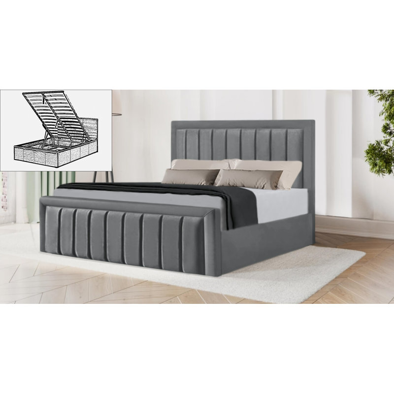 Belmiro Storage Bed, Chrome, Single (3')