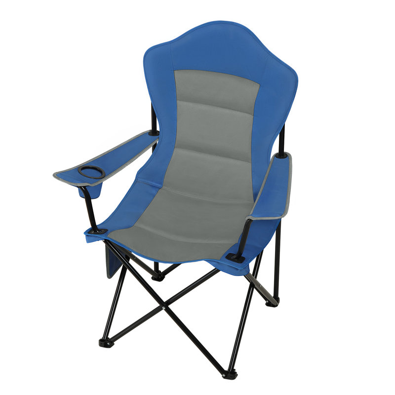 Lightweight Folding Chair for Outdoors, Portable Fishing Chair with Armrests, Cup Holder and Carry Bag, Ideal for Camping, Picnic, Beach