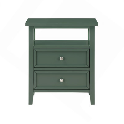 Table de chevet 2 tiroirs Weston Vintage Green