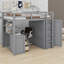 Lit mezzanine avec tiroirs, bureau et garde-robe-586314113