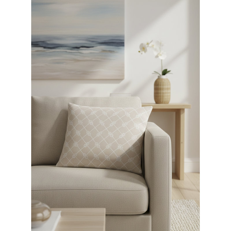Printed Pillows Linen Pillow Cover, Beige, Square 26", Polyester