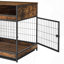 Furniture Dog Cage Crate With Double Doors ,Rustic Brown