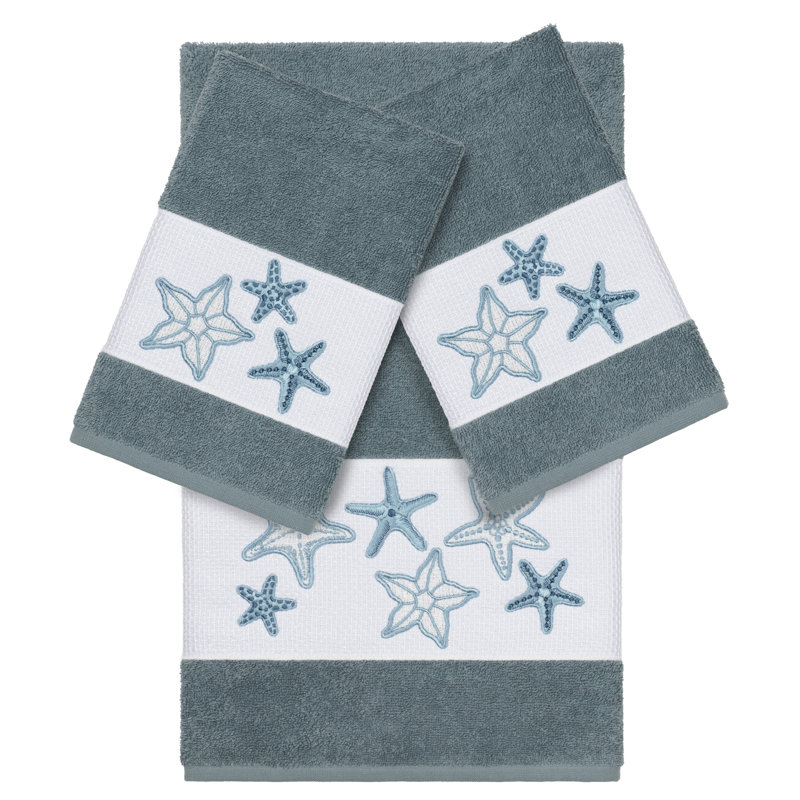 Ensemble de serviettes 3 pièces Lydia, Bleu sarcelle, 4 Piece Towel Set (2 Bath Towel, 2 Hand Towels)