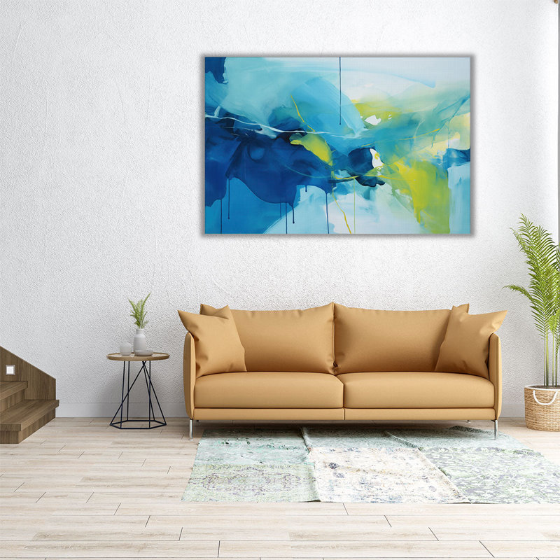 Bleu, vert, bonheur, H 20 po x l 30 po