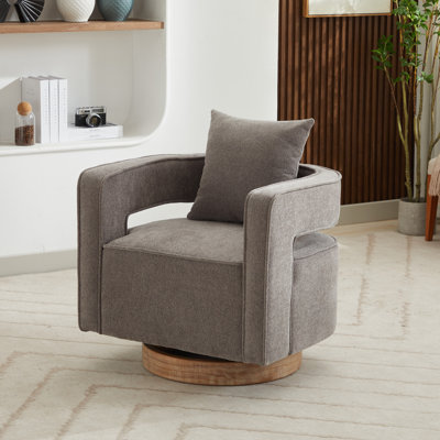 Davidanthony Upholstered Swivel Barrel Chair