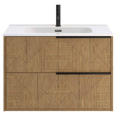 Kora 31.89" Wall Mounted Single Bathroom Vanity with Top