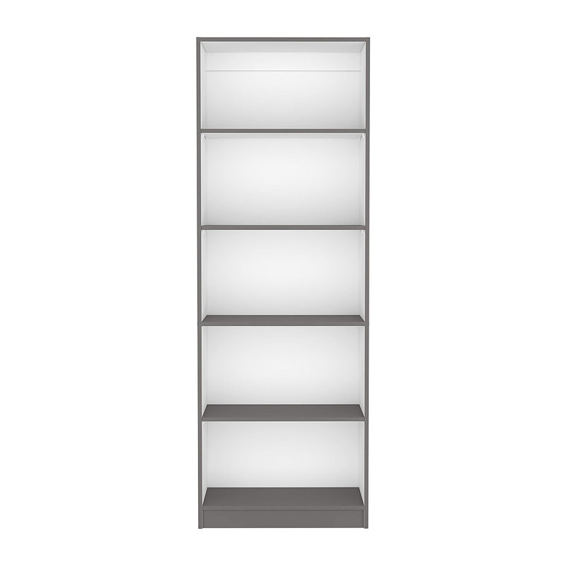 Home 4 Shelves Bookcase With Multi-Tiered Storage, Gray