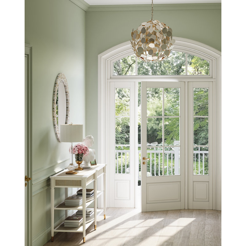 Lunaria 1 - Light Wrought Iron Chandelier, Contemporary Silver Leaf