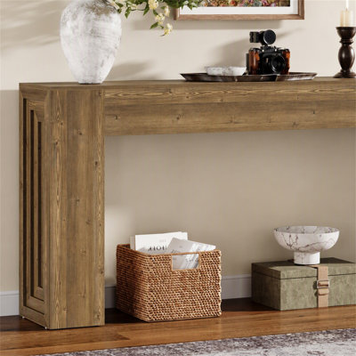 63" Console Table, Rustic Sofa Table Hallway Table with Stable Legs
