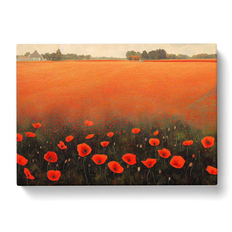 Incredible Poppy Field Flowers - Wrapped Canvas, 50cm H x 76cm W x 3cm D