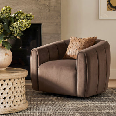 Maravilla Upholstered Swivel Barrel Chair