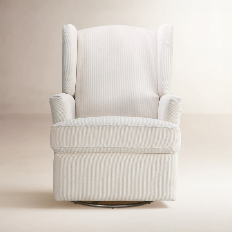 Swivel Reclining Glider, Ivory Corduroy