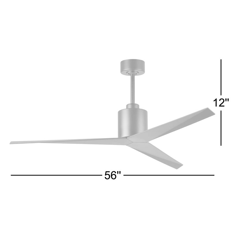 Eliza Outdoor Downrod Ceiling Fan, Brushed Nickel, Matte Black