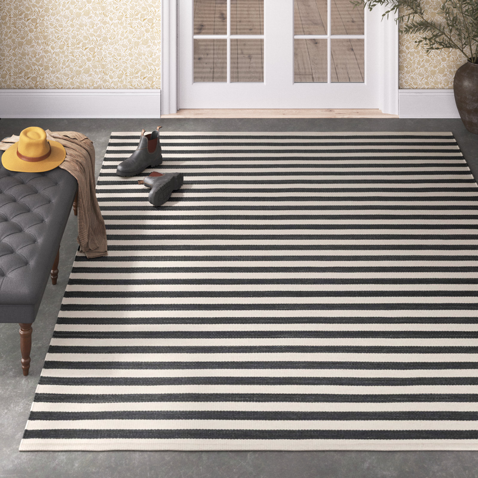 Renelso Handmade Wool Rug, Rectangle 6' x 9'