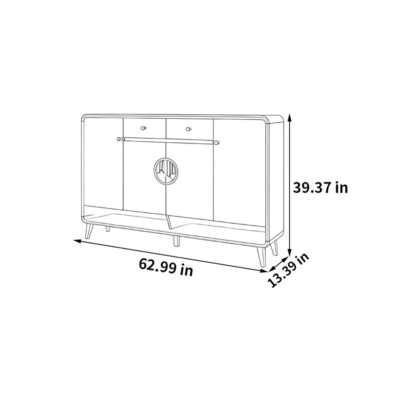 Giroux, 39.37" H x 62.99" W x 13.39" D