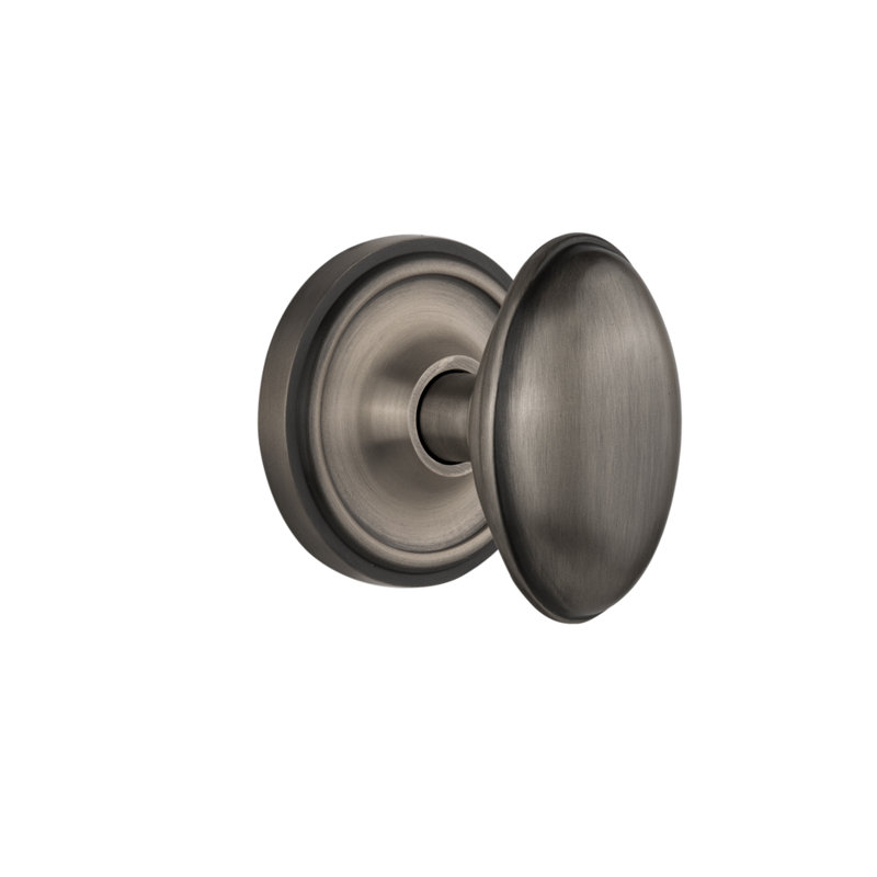Classic Rosette with Homestead Door Knob, Antique Pewter, 2.375"