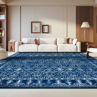 Tapis bleu marine / gris Shally
