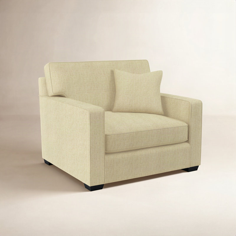 Gramercy Park Upholstered Accent Chair, Black Finish, Blue/Beige Stripe