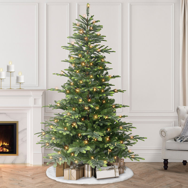 90" H Green PVC & PE Blend Fir Christmas Tree with 600 LED Color Changing/Combination Lights