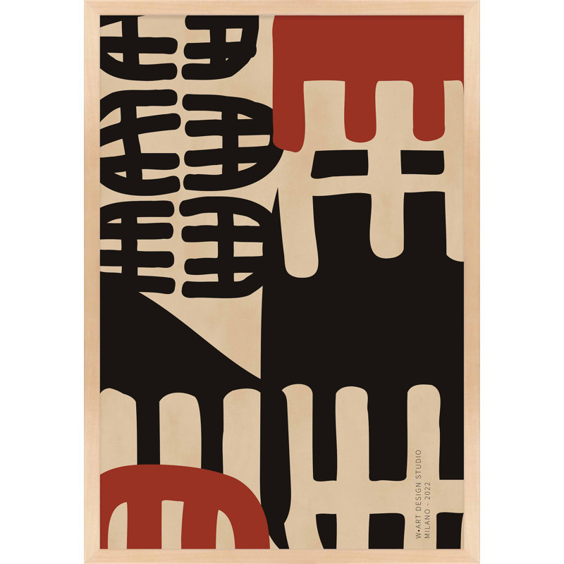 Bohemian Primitive 1 Print by Romina Gadler, 25" H x 17.5" W x 1.25" D, Maple Framed Paper