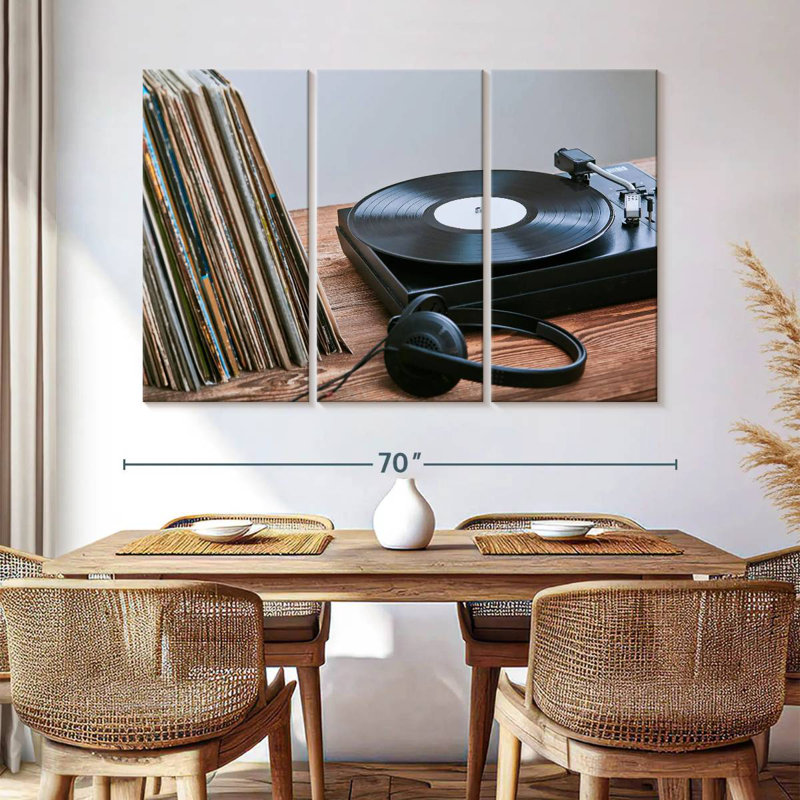 Abarca Vinyls And Record Player, 42" H x 65" W