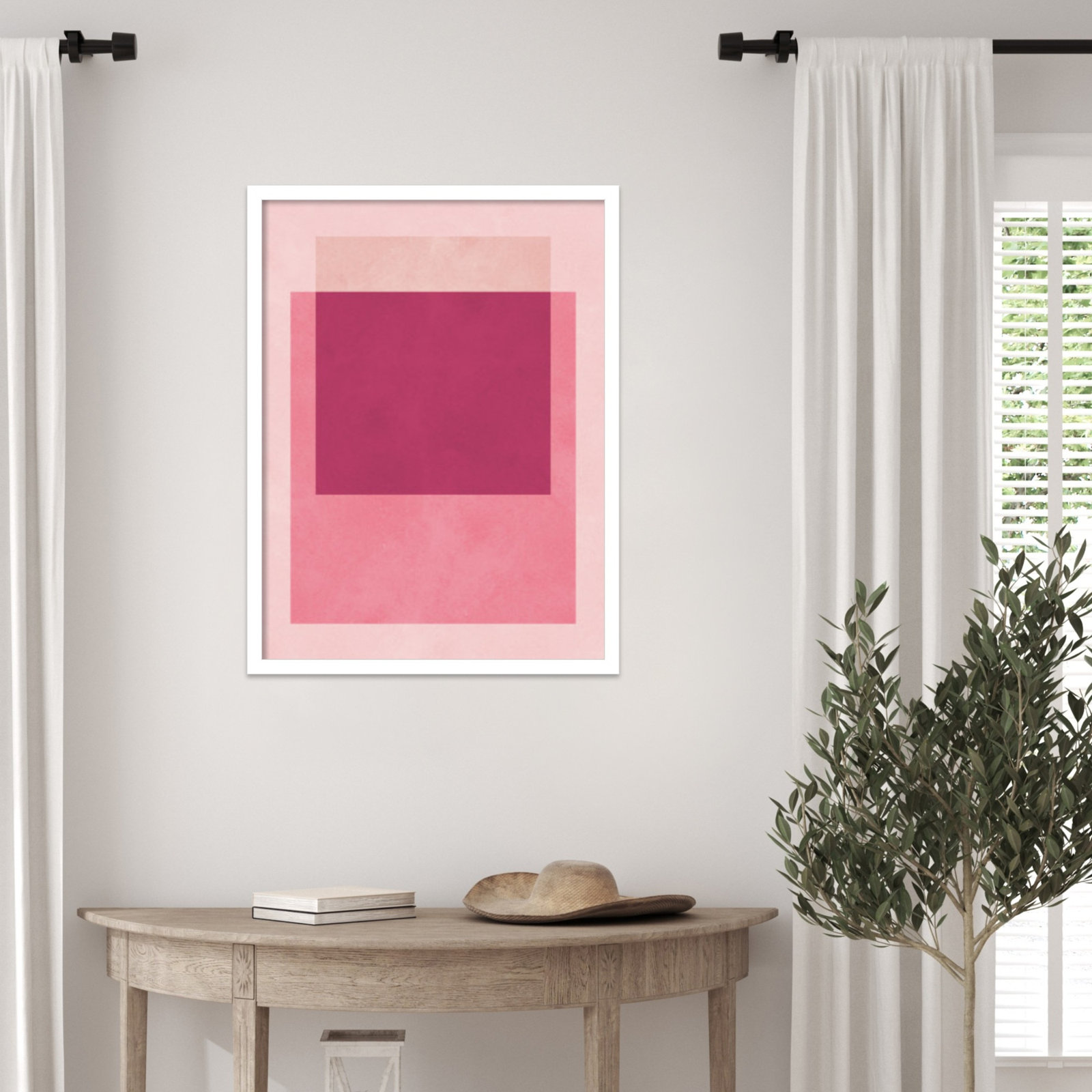 Overlapping Geometry 12 Print, 25" H x 19" W, White
