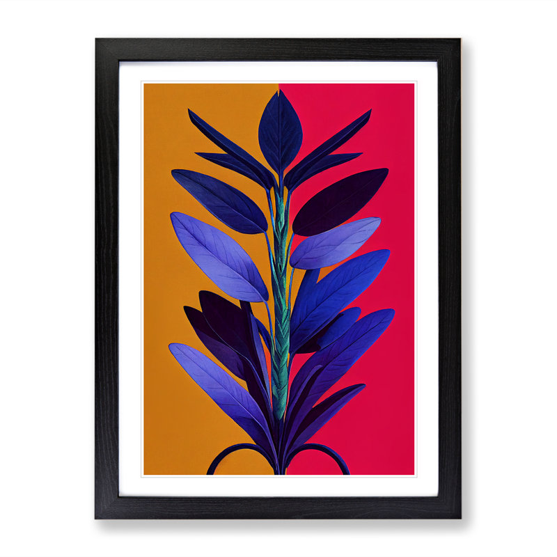 The Expressive Flower - Single Picture Frame Print, Black, 64cm H x 46cm W x 2cm D