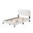 Lambswool Petal Headboard Bed Frame with Soft Cream Style and Built-in Atmosphere Light, Full Size-1377793768