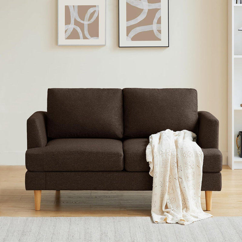 Causeuse de 56 po pour petits espaces avec causeuse à 2 places, Brun