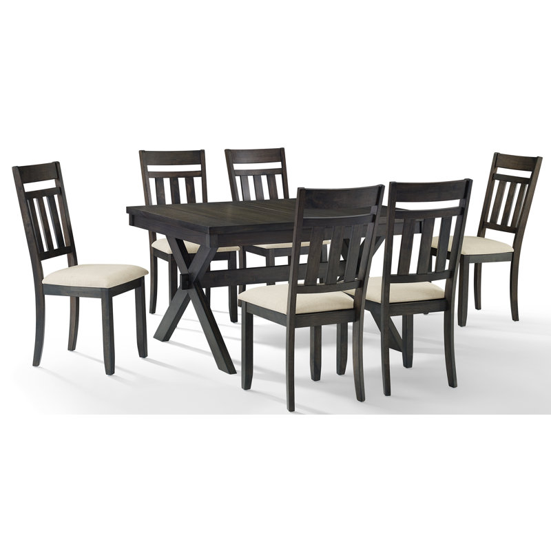 Dunblane Extendable Dining Set, 7 Pieces: Table, 6 Chairs