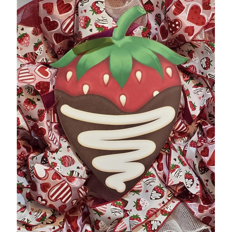Couronne de chocolat et fraise pour la Saint-Valentin