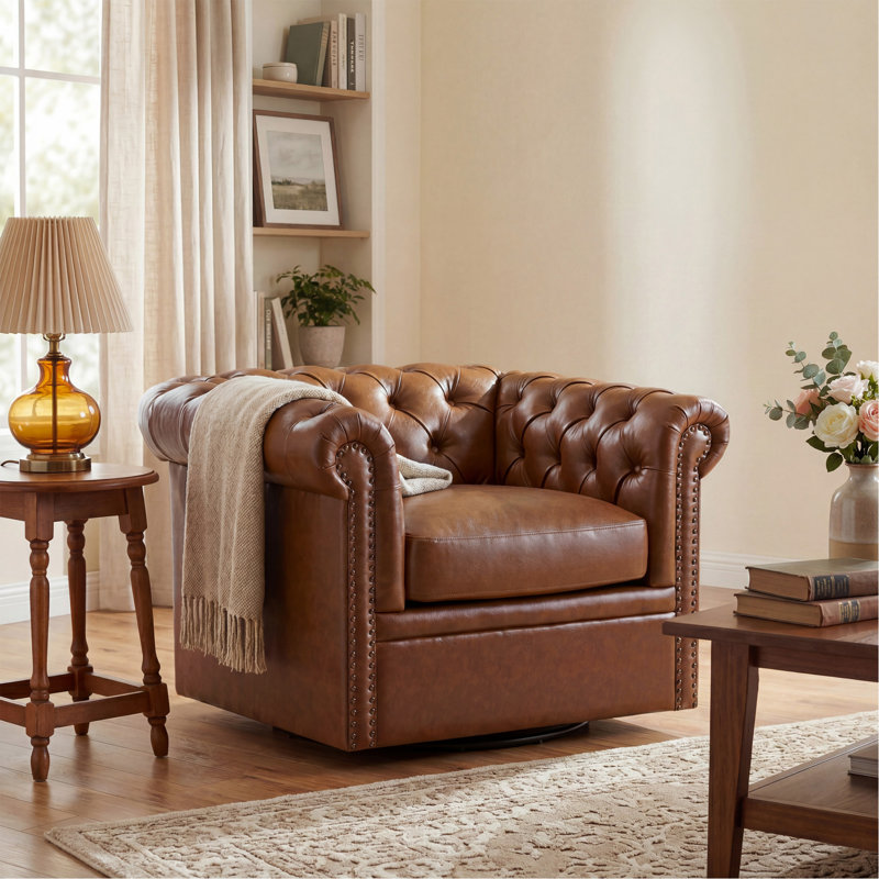 Fauteuil club pivotant Chesterfield