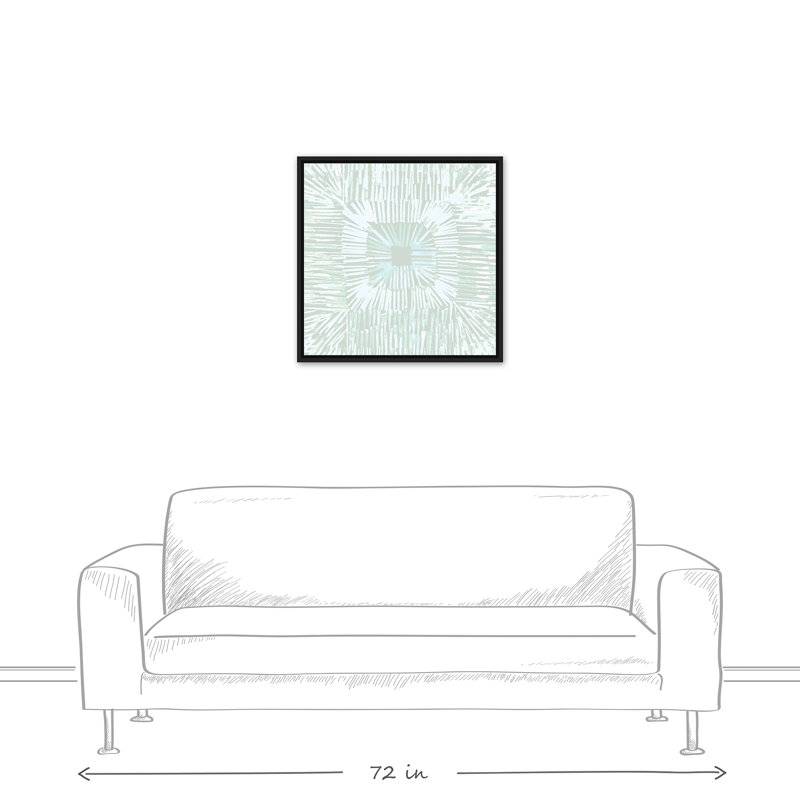 «Seafoam Line», toile flottante abstraite encadrée, L 25,75 po x H 25,75 po
