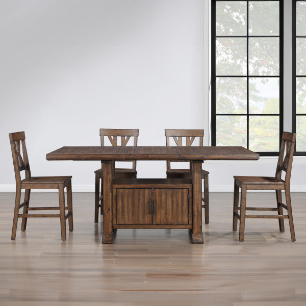 Ensemble de salle à manger Demone, 5 pièces: table, 4 chaises