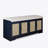 Rattan bench with storage cabinet