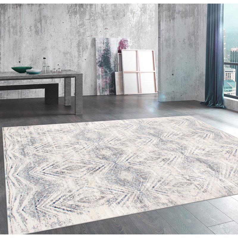 Tapis gris / beige Efes, Rectangle de 10 pi x 14 pi