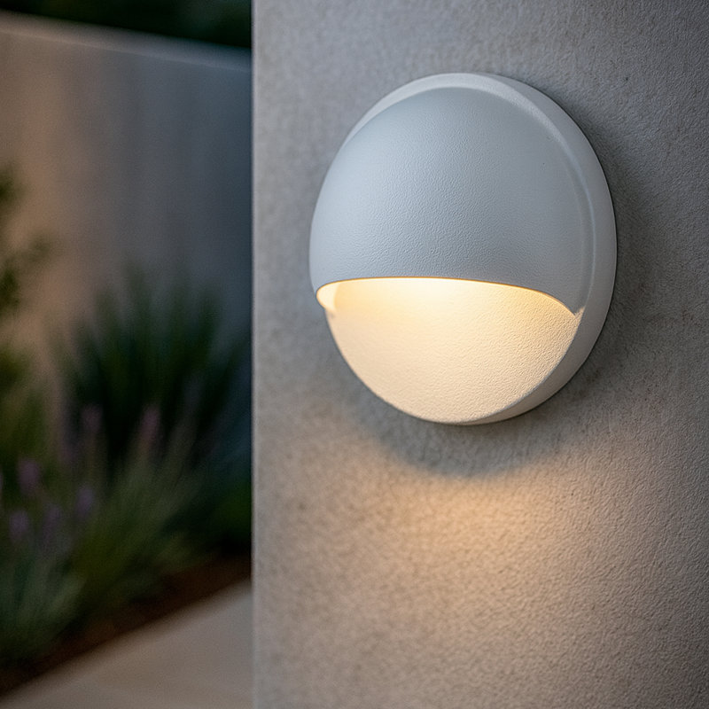 Éclairage de terrasse en métal Nuvi, Blanc mat