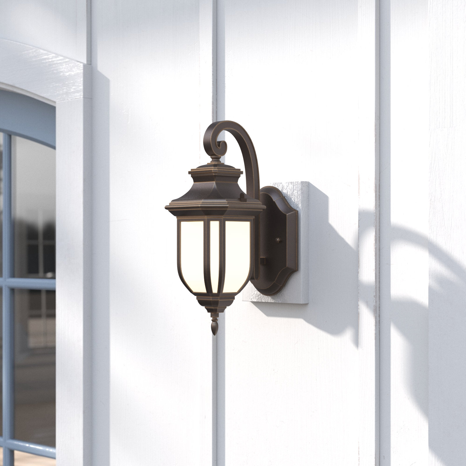 Carterton Single Light Outdoor LED Wall Light, 14.63" H x 6.38" W x 8.5" D, Antique Bronze, No