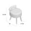 Tabouret de coiffeuse à dossier roulé en lin / velours avec garniture cloutée Bardot-25254902