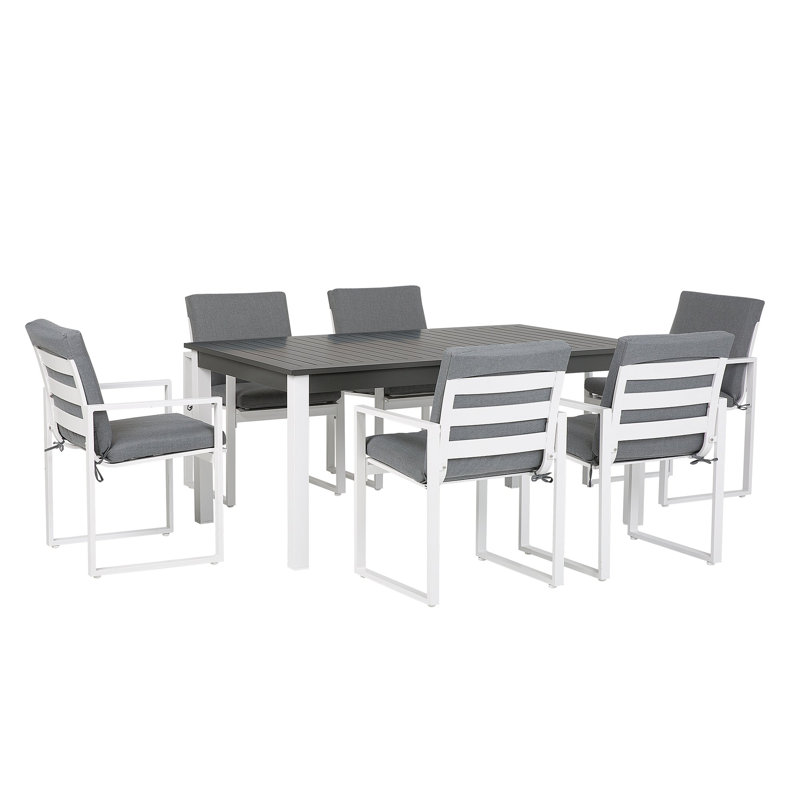 Stanfill 6 - Person Patio Dining Set with Extendable Rectangular Table , Cushions Included