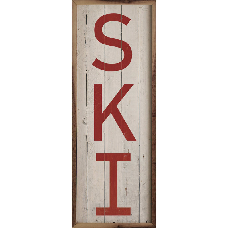 Ski Red Whitewash, 24" H x 8" W