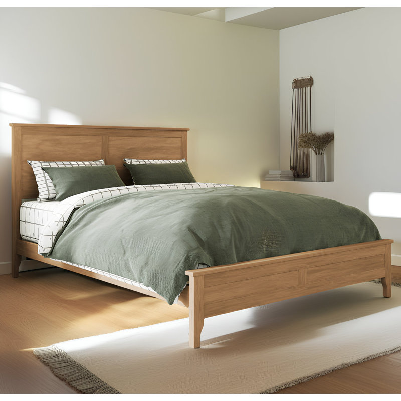 Seadrift Solid Wood Platform Bed - 650lb Capacity, Adjustable Base Ready, No Box Spring, Coastal Finish, Full, Natural