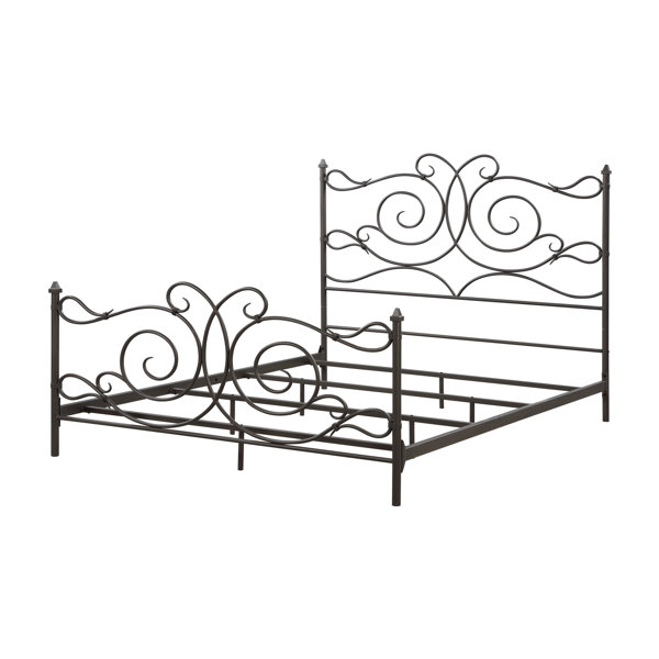 Charlton Home® Clete Metal Bed in Dark Bronze | Wayfair