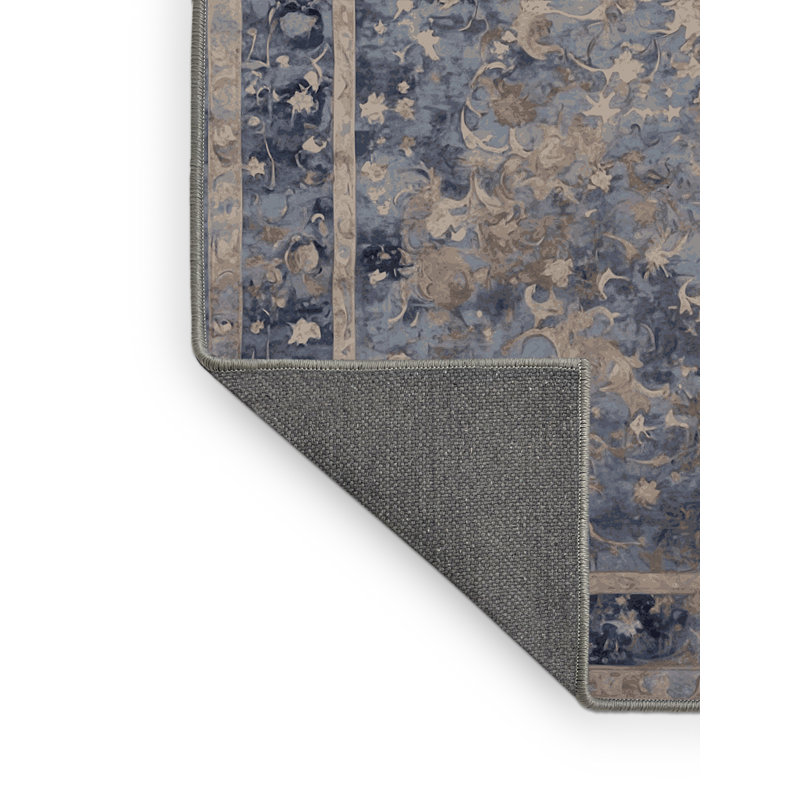 Tapis gris soyeux et moelleux, Rectangulaire 3 pi x 5 pi