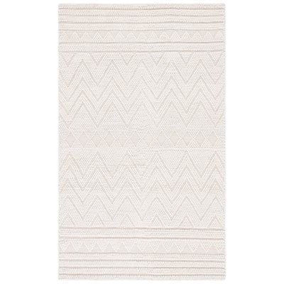 Natura Hand Woven Wool Pet Cotton Chevron Rug in Ivory