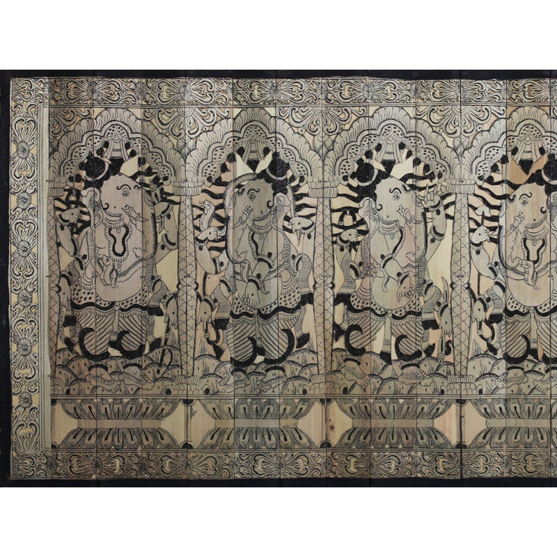 Ganesha assis assis | Paata, peinture de l'Orissa