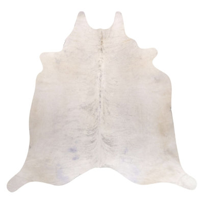 Tapis en peau de vache brésilienne naturelle 6 pi x 7 pi - Tapis en cuir véritable fabriqué à la main de conception unique pour le salon, la chambre à coucher et le bureau personnel